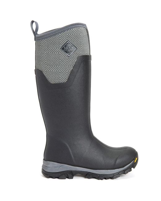 Muck Boot Gray Arctic Ice Tall Rubber/ Geometric Wellington Boots