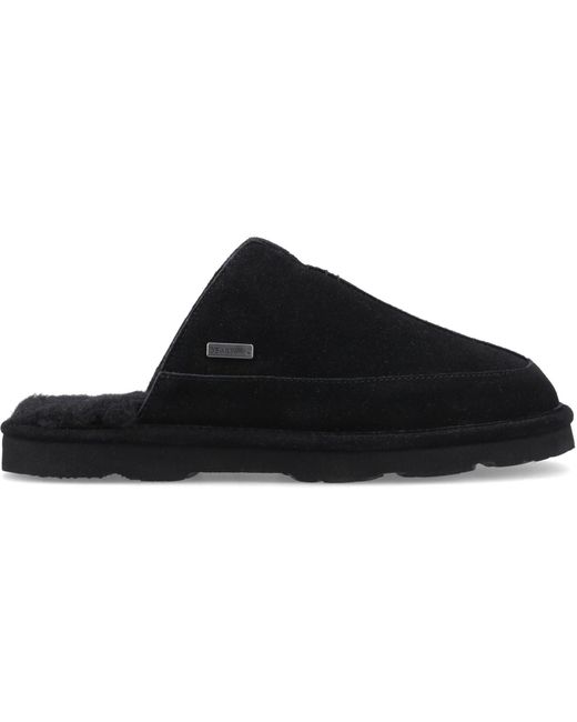 BEARPAW Black Walker Suede Slippers for men