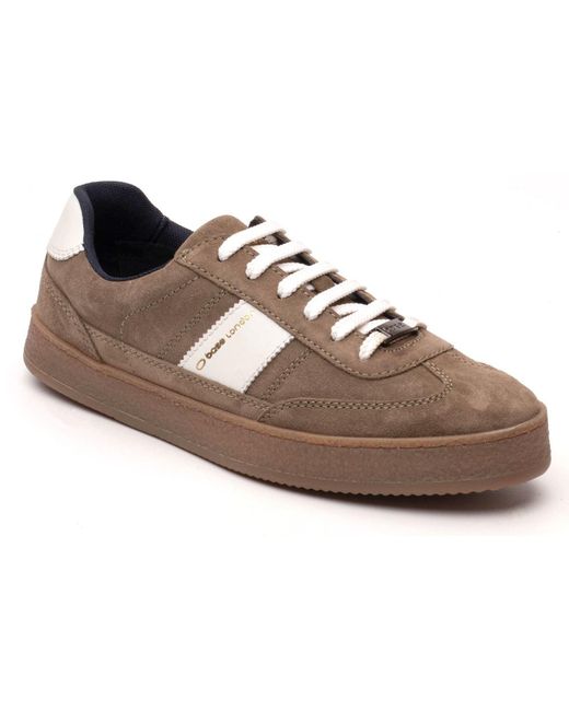 Base London Brown Banksy Leather Sage Trainers for men