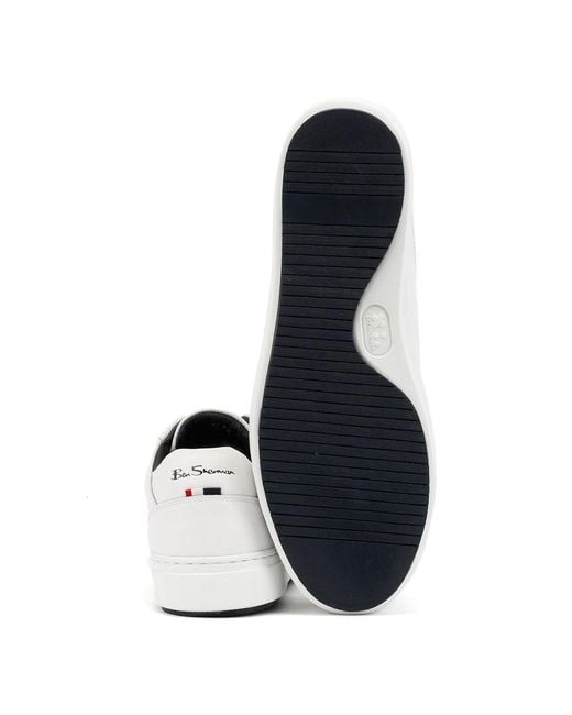 Ben Sherman White Ace Cupsole Leather Trainers for men