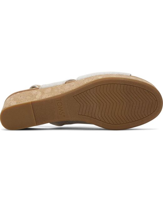 TOMS Metallic Claudine Nylon Natural Wedges