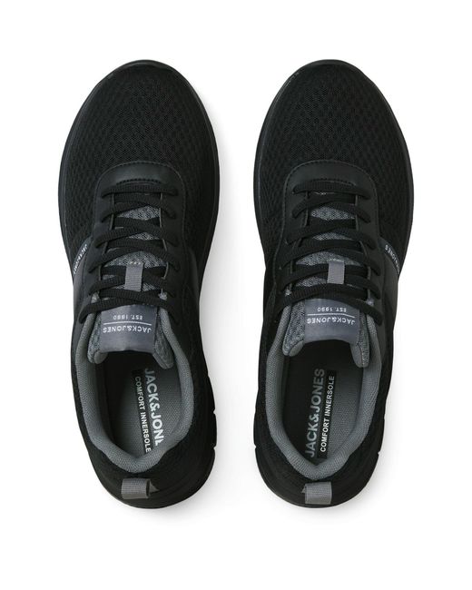 Jack & Jones Black Taylor Mesh Polyurethane Standard Trainers Pu for men