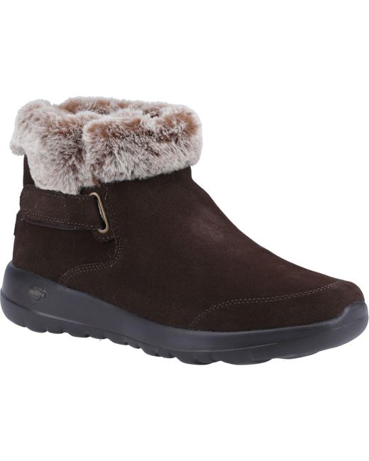 On-The-Go Joy First Glance Botas De Cuero Para Mujer En Skechers de color Brown