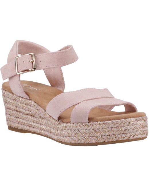 TOMS Pink Audrey Leather Pale Sandals