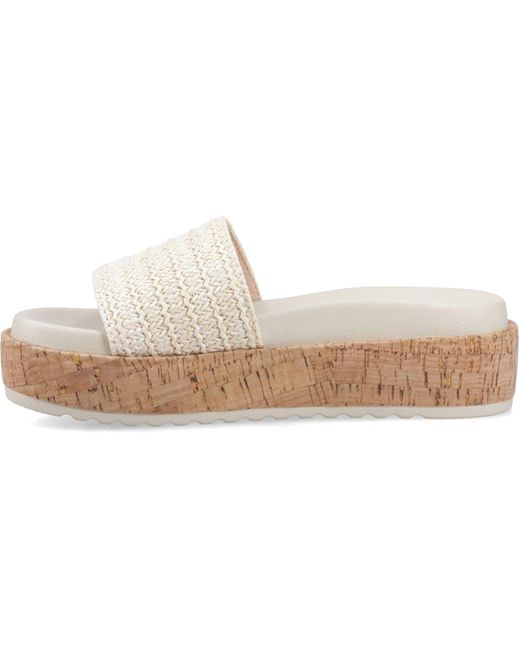 Rocket Dog White Faye Alti Raffia Textile Natural Sandals