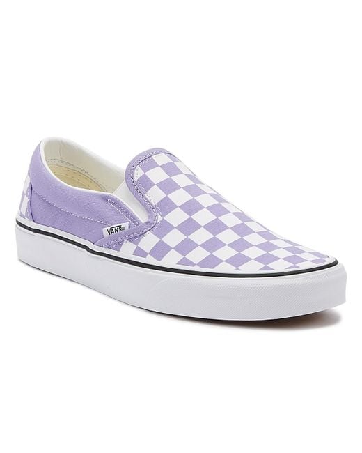 Vans Canvas Classic Slip-on Womens Violet Tulip Checkerboard Trainers in  Lilac (Purple) | Lyst UK