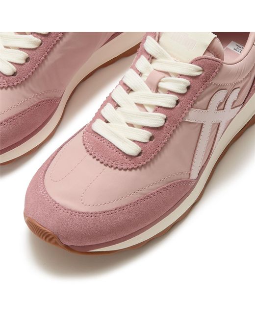 Fitflop Pink Retro-Q X Pantone Suede Trainers