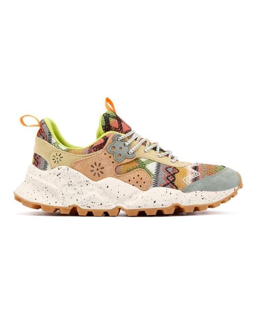 Flower Mountain Green Kotetsu Knit Aztec Trainers