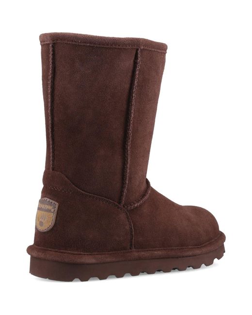 BEARPAW Brown Elle Short Suede Chicory Boots