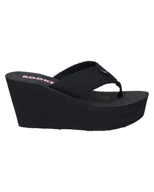 Rocket Dog Black Diver Nylon Wedges