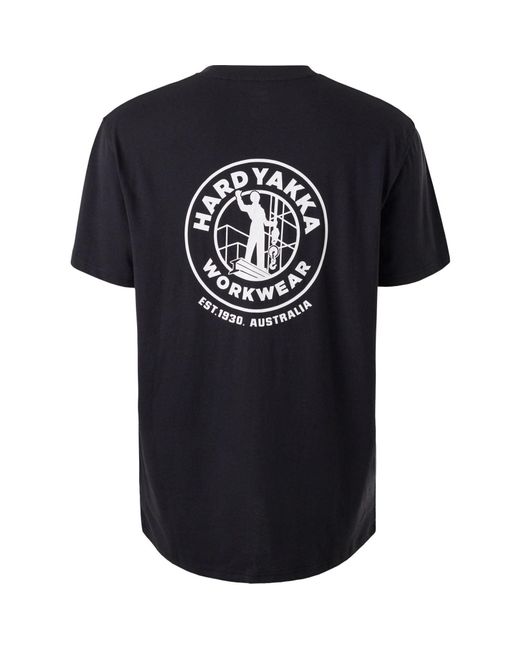 Hard Yakka Black Heritage Icon Cotton T-Shirt for men