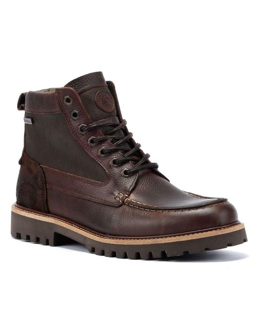Barbour Brown Sheene Leather Boots for men