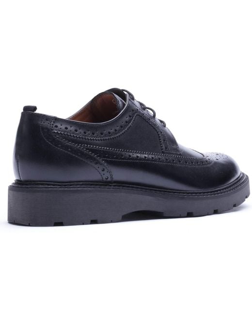 Base London Blue Phase Leather Waxy Brogues Shoes for men
