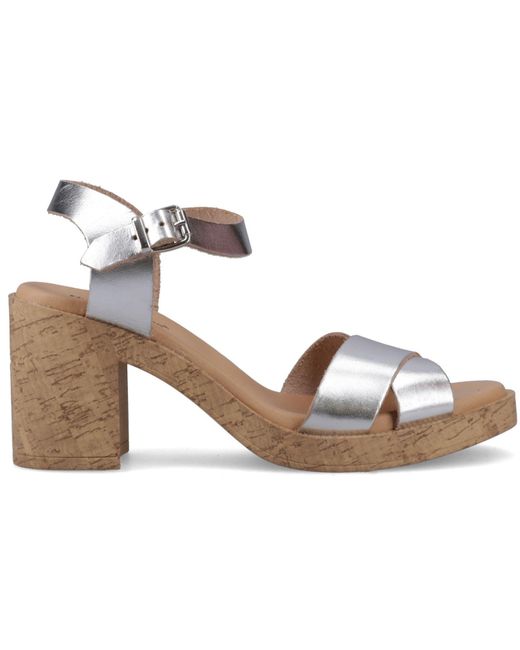 Hush Puppies Metallic Georgia Cork Leather Heels