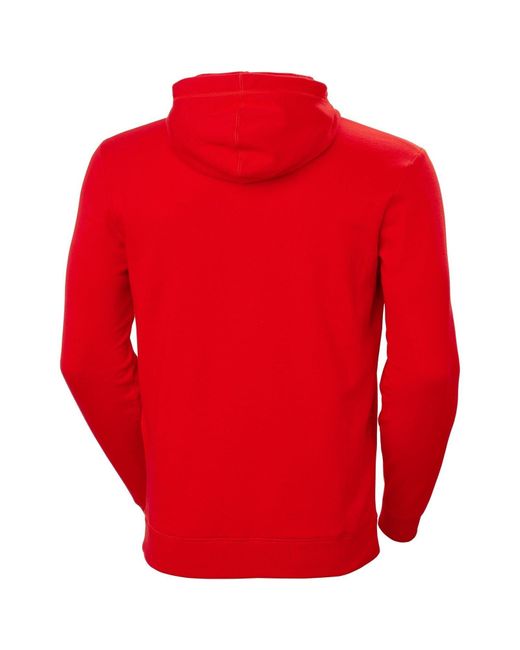Helly Hansen Red Manchester Cotton Hooded Sweatshirt for men