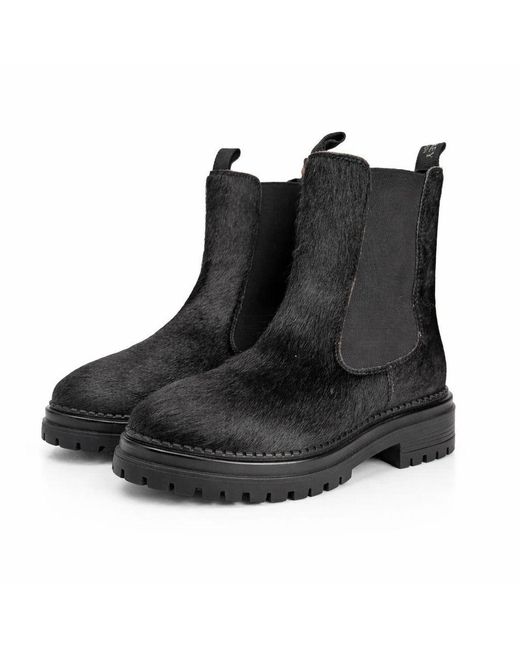 Osprey Black The Hampton Chelsea Leather/Pony Hair Boots