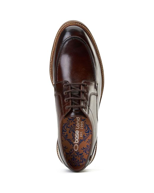 Base London Brown Surrey Leather Burnt Brogues Shoes for men