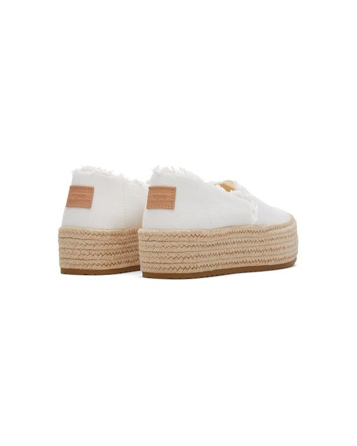 TOMS White Valencia 100% Cotton Espadrilles