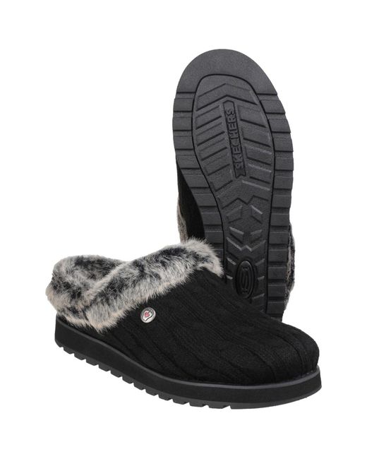 Skechers Black Keepsakes Ice Angel Polyester Hausschuhe