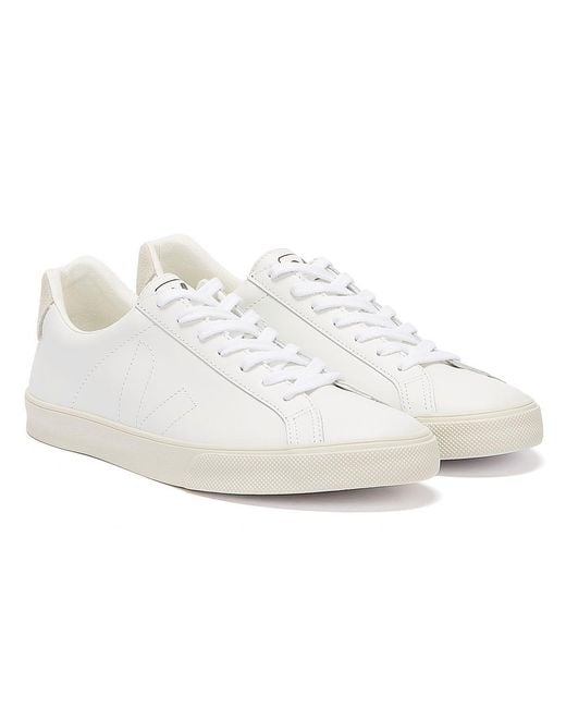 Veja White Esplar Logo-embossed Low-top Leather And Canvas Trainers