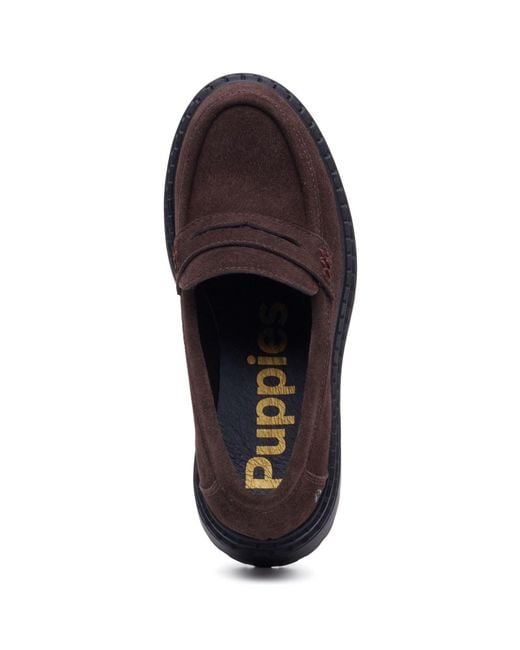 Hush Puppies Blue Odessa Leather Chocolate Loafers