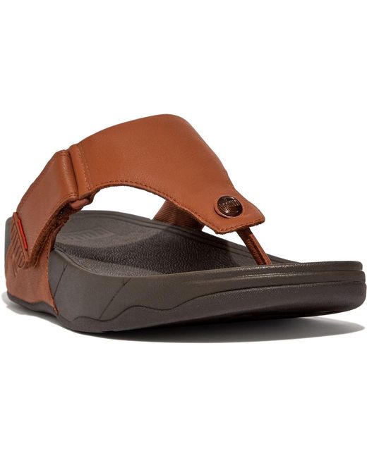 Fitflop Brown Trakk Ii Leather Sandals for men