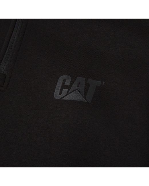 Caterpillar Black Essential 1/4 Zip Polyester Sweatshirt for men