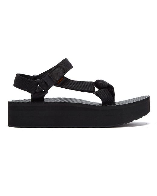 Teva Black Flatform Universal Sandals Textile