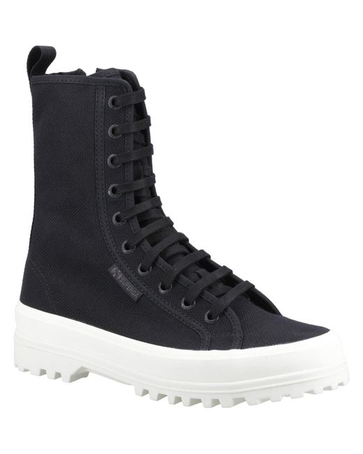 Superga Blue 2641 Alpina High Cotton Blend Boots