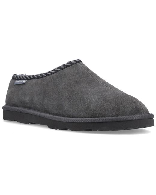 BEARPAW Gray Beau Suede Dark Slippers for men