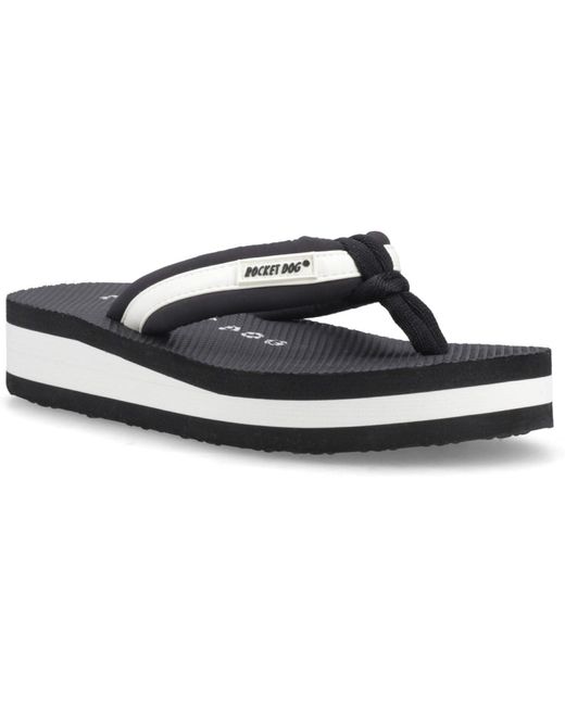 Rocket Dog Blue Monica Nylon Pu Textile /Off Flip Flops