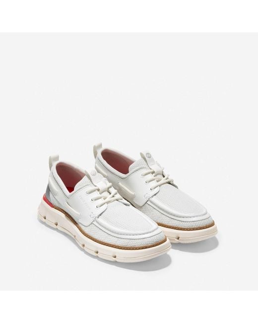 Cole Haan White 4.Zerogrand Regatta Nylon Blanc De Boat Shoes for men