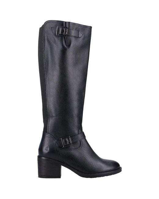 Hush Puppies Black Heidi Leder Farbe Lederstiefel