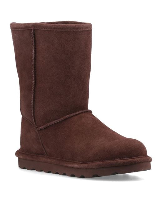 BEARPAW Brown Elle Short Suede Chicory Boots