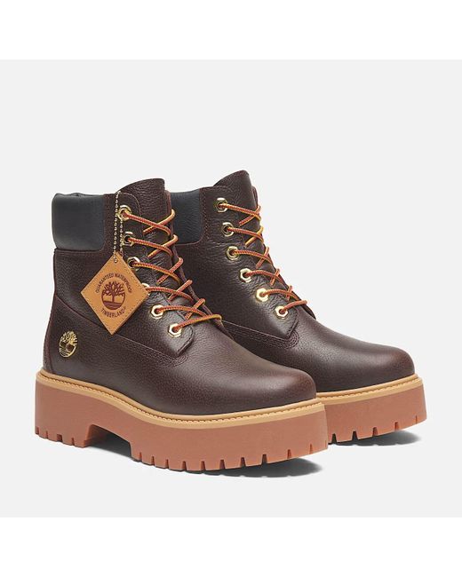 Timberland Brown Stone Street Espresso 6 Inch Leather Dark/ Boots