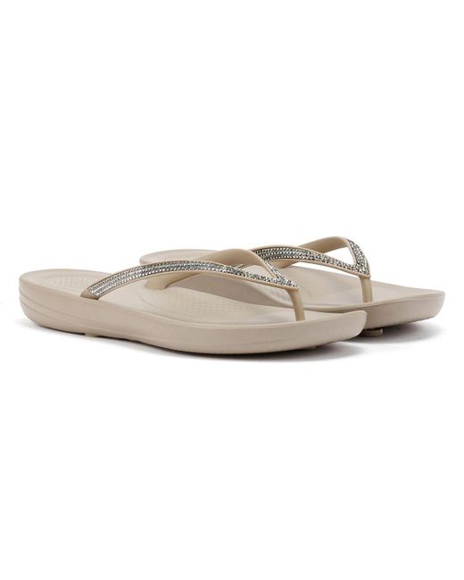 Fitflop Natural Iqushion Ombre Sparkle Zehentrenner Aus Gummi