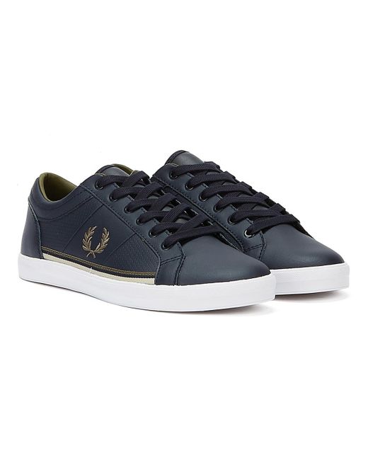Fred Perry Blue Baseline Perf Leather for men