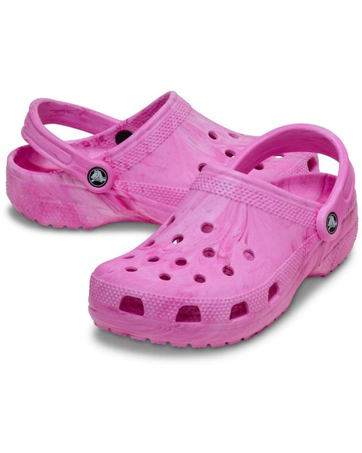 CROCSTM Pink Classic Marbled Synthetic /Multi Clogs