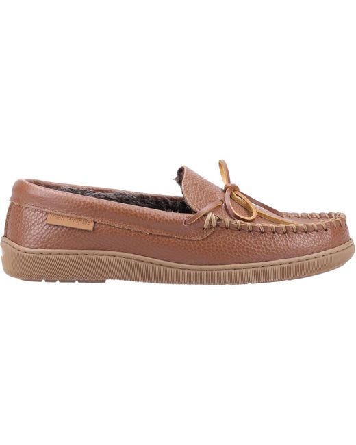 Hush Puppies Ace Leren Lichtbruine Slippers in het Brown