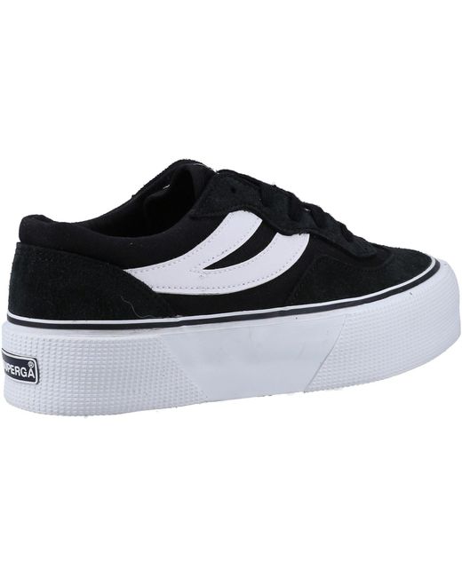 Superga Black 3041 Revolley Colorblock Platform Leather Trainers