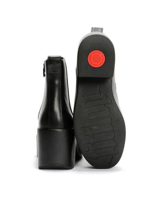 Platfforms Heeled Bottes En Cuir Fitflop en coloris Black