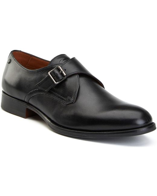 Base London Black Faraday Leather Shoes for men