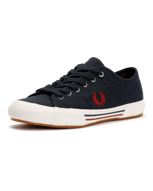 Fred Perry Black B708 Vintage Tennis Canvas Trainers for men