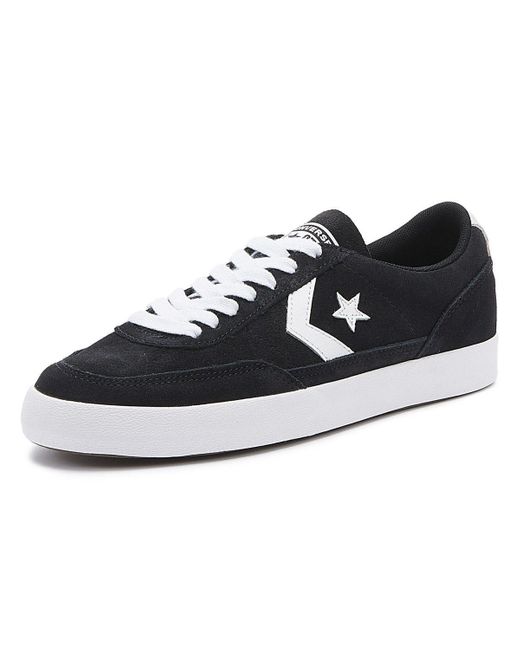 converse black leather trainers