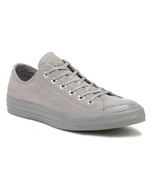 Converse Chuck Taylor All Star Womens Dolphin Grey Suede Ox Trainers in Grey  | Lyst UK