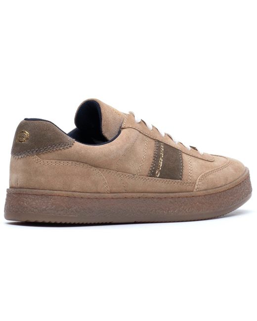 Base London Brown Banksy Leather Sand Trainers for men
