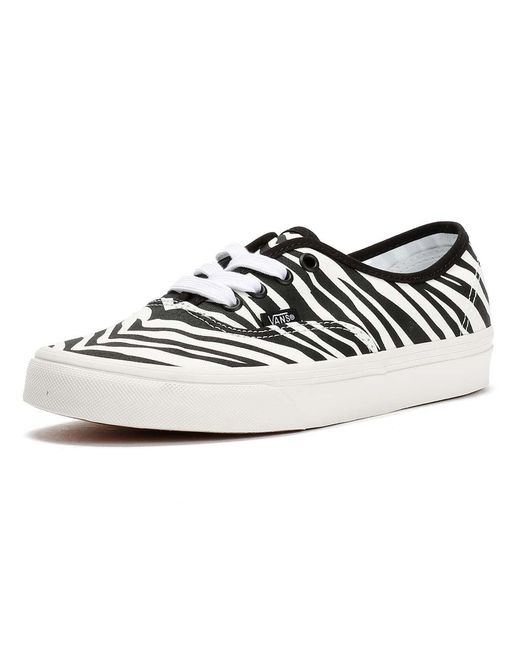 Vans Black Authentic Animalier Zebra Trainers