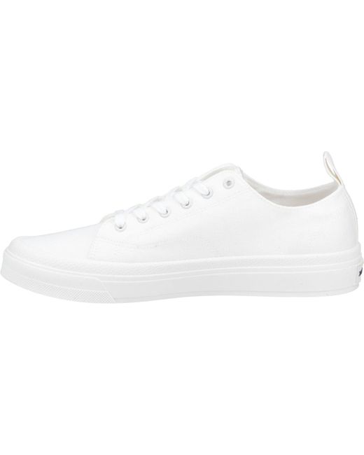 Jack & Jones White Bayswater Canvas Trainers Size: 7 for men