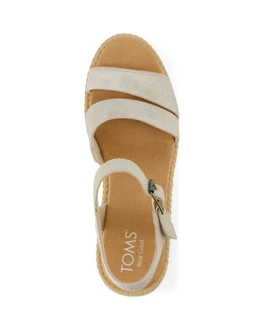 TOMS Metallic Darya Leather Champagne Sandals