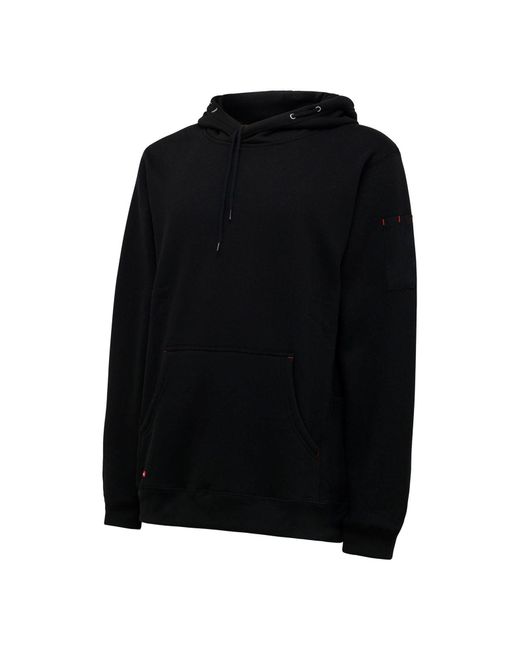 Hard Yakka Black Brushed Fleece Synthetic Hooded Sweatshirt for men